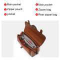 Women's New Style Summer Trendy Casual Versatile Canvas Plaid Small Square Genuine Leather Crossbody Bag. 