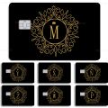 Black Golden Crown Letters Anime Matte Front Skin Film Sticker Cover For Small Chip Credit Card Debit Card. 