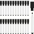 25Pcs Black Dry Erase Markers with Eraser Cap White Board Mini Dry erase Markers for Office School Supplies. 