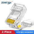 ZoeRax 50PCS Two-Piece Cat6 RJ45 Connectors, Cat 6 2-Piece RJ 45 Ends, UTP 8P8C Ethernet Connector Plug for Cat6 Cat5e Cable. 