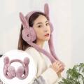 Winter women's earmuffs cute moving air bag rabbit ears.