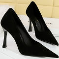 Autumn Simple Elegant 10cm 7cm High Heels Stiletto Womens Shoes Pointed Black Etiquette Professional Single Shoes Wedding Shoes. 