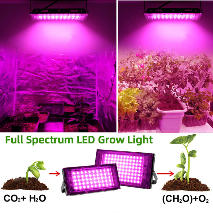 Full Spectrum LED Plant Grow Light AC220V 50/100/200/300W with switch ...