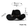 New Wome Men Black Wool Chapeu Western Cowboy Hat Gentleman Jazz Sombrero Hombre Cap Dad Cowgirl Hats Size 56-58cm. 