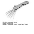 Compact Lock Picking Set Key Replacement Versatile Automotive Pick Hook Rust-resistant 6 In 1 Mini Hooks Remover Kit.