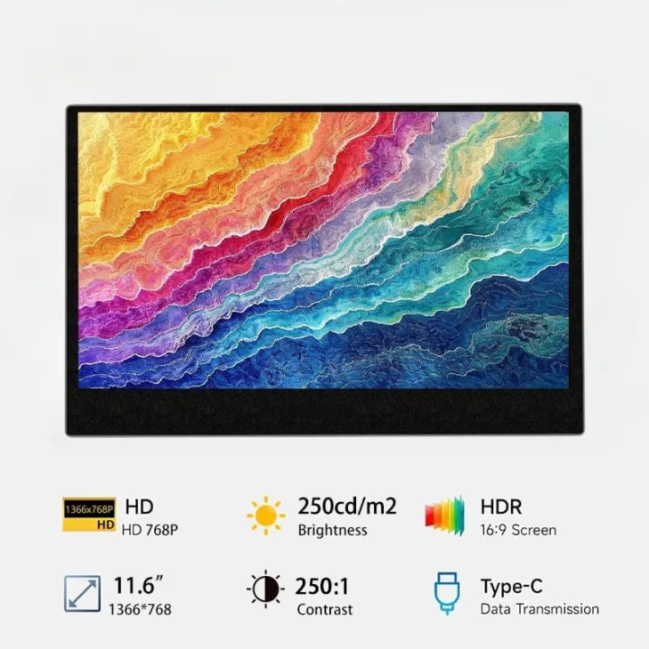 11.6%20Inch%20Portable%20Monitor%20HDMI-Compatible%20Laptop%20second%20screen%20Gaming%20Extended%20Display%20for%20Steam%20Deck%20Laptop%20Switch%20PS4%20/5%20-%20Image%202