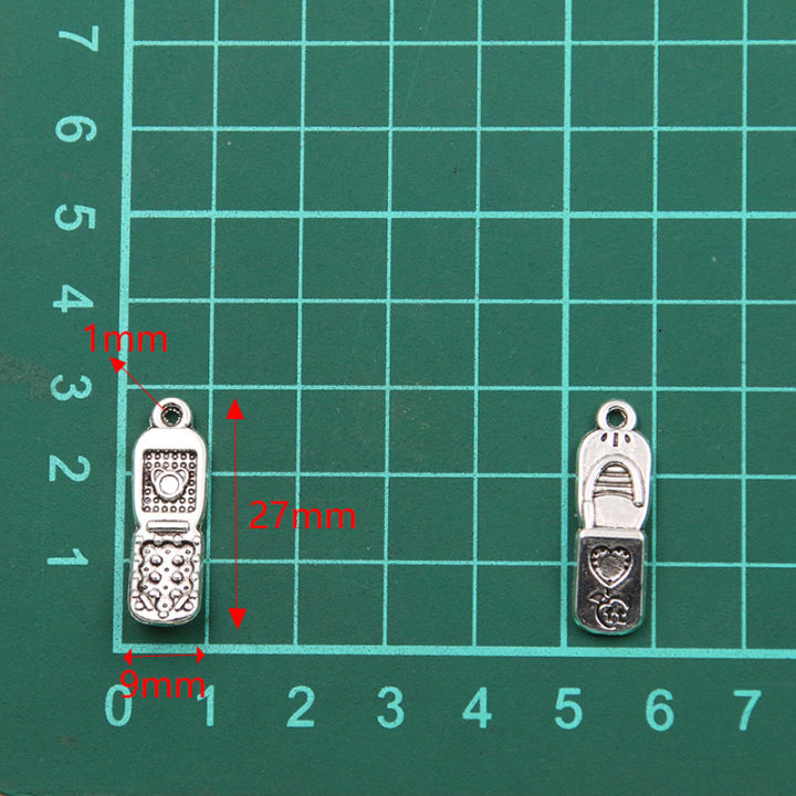 10PCS%209*27mm%20Picture%20Color%20Cellphone%20Mobile%20Charms%20Pendant%20Metal%20Alloy%20DIY%20Necklace%20Bracelet%20Earrings%20Marking%20-%20Image%205