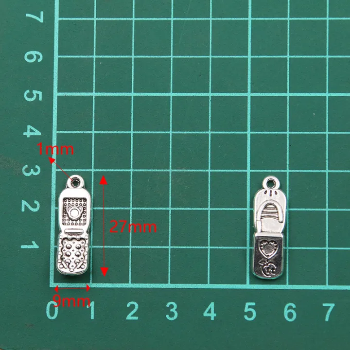 10PCS%209*27mm%20Picture%20Color%20Cellphone%20Mobile%20Charms%20Pendant%20Metal%20Alloy%20DIY%20Necklace%20Bracelet%20Earrings%20Marking%20-%20Image%205