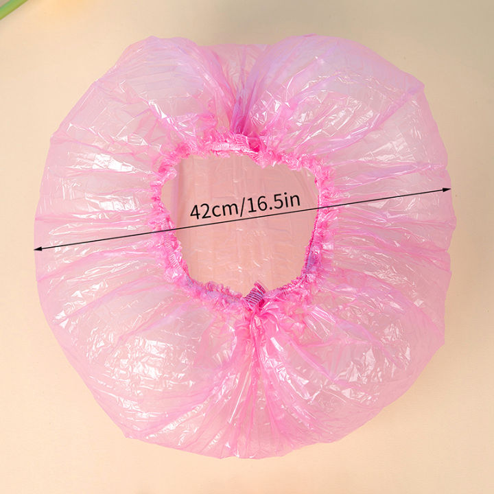 80pcs%20Shower%20Cap%20Head%20Cover%20Elastic%20Plastic%20Thickened%20Pink%20Round%20Cover%20Food%20Kitchen%20Bathroom%20Accessories%20Food%20Preservation%20Bag%20-%20Image%206