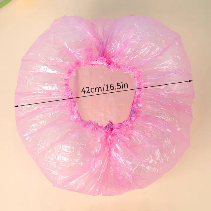 80pcs%20Shower%20Cap%20Head%20Cover%20Elastic%20Plastic%20Thickened%20Pink%20Round%20Cover%20Food%20Kitchen%20Bathroom%20Accessories%20Food%20Preservation%20Bag%20-%20Image%206
