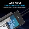 Abiha USB 3.0 to SATA External Hard Drive Lay-Flat Docking Station for 2.5 or 3.5in HDD, SSD [Support UASP] (EC-DFLT). 