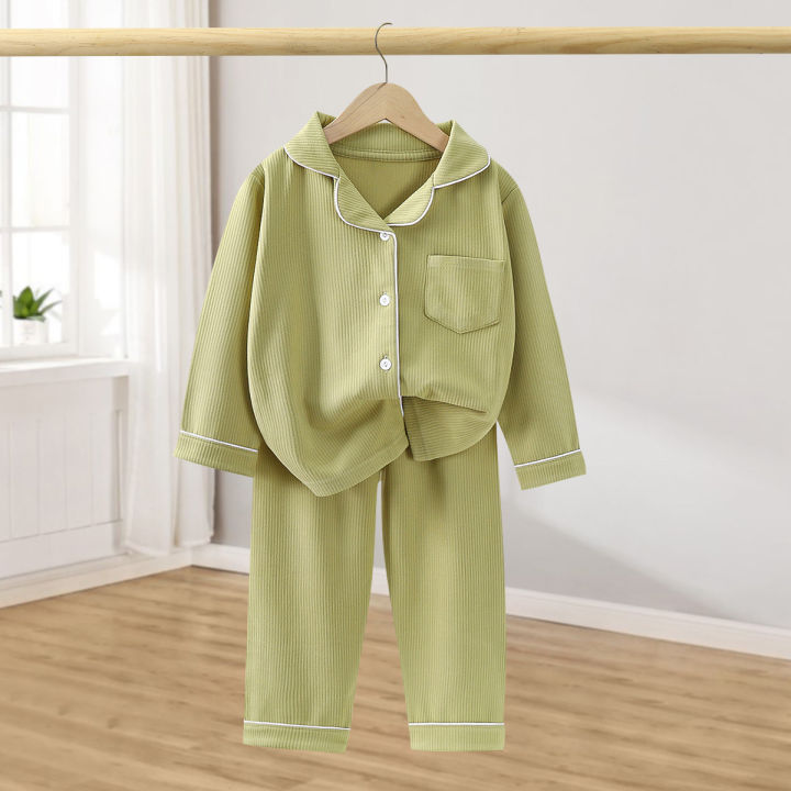 Children%20Cotton%20Underwear%20Set%20Boy%20Baby%20Clothe%20Girl%20Button%20Down%20Sleepwear%20Loungewear%20Spring%20Fall%20Kid%20Long%20Sleeve%20Pajama%202pcs%20Suit%20-%20Image%204