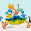 Wooden Animal Dinosaur Building Stacking High Balance Blocks Montessori Toy for Kids Cartoon Jigsaw Puzzle Educational . 