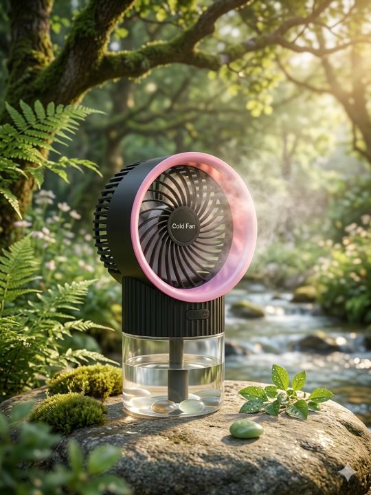 Ice Mist Air Conditioner Cooling Fan - Multicolor