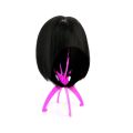 2PCS Folding Wig Stand Plastic Adjustable Portable Hat Display Stand Durable Mannequin Dummy Head Plastic Black, pink, blue. 