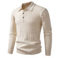 Autumn Mens Polo Sweater V Neck Long Sleeve Knit Button Polos Ribbed Casual Dress Pullover Sweaters Outdoor Winter Streetwear. 