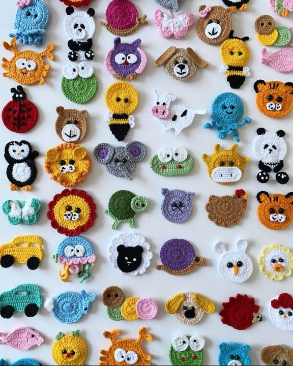 patches for dresses,mirror, bags, decorative patches for kids ,handmade crochet cute animal patches for girls
