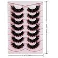 7 Pairs False Eyelashes Wispy Lashes Natural Look Fake Eyelashes Cat Eye Lashes Faux Mink Fluffy Strip False Lashes Pack. 