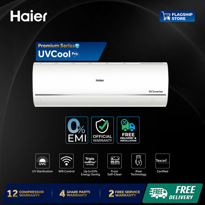 Haier 1.6 Ton Virus Killer UVCool Inverter AC - HSU-19UVCool(INV)(Pro) with Free Delivery and Free Installation