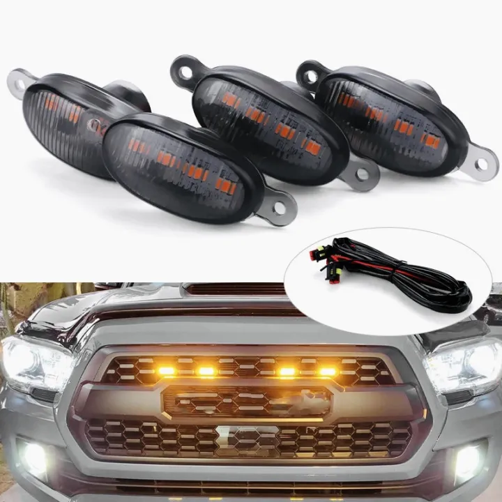 4x%20Smoked%20Lens%20Amber%20Car%20Light%20LED%20Front%20Grille%20Running%20Lights%20for%20Modify%20Off-road%20Vehicles%2012V%20-%20Image%204