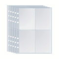 Four-pocket Trading card sleeve page, 6 hole three-layer, suitable for TCG cards, sports card, etc. 
