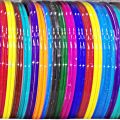 144PCs Thin Multi Color Plastic Bangles (2.4/Medium) - 144 Bangles. 