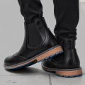 Size 7-13 Brogue Chelsea Men Boots Classical American Style Leather Boots.