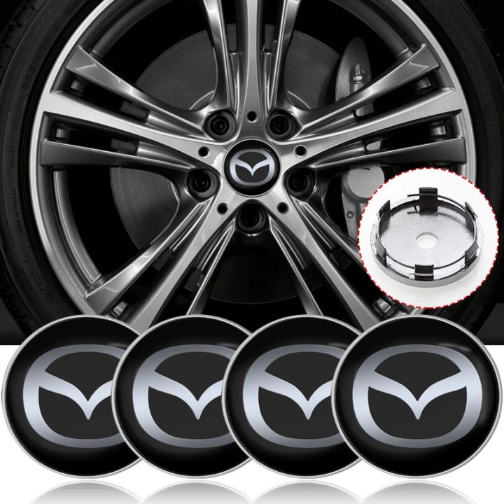 4pcs 60mm Auto Wheel Center Hub Tyre Vehicles Caps Cover Rim Sticker Badge For Mazda 3 6 Atenza Axela Demio CX3 CX5 MP MS RX8 MS