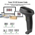 1d 2d Wireless Barcode Scanner with Charging Base Qr Code Handheld Barcode Reader Wireless or Bluetooth Bar Scanner. 