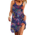 Ethnic Style Women's Slip Dress Bohemain Beach Skirt Summer Woman Casual Clothing Daily Wear Loose Dresses Lady Cool Holiday Top. 