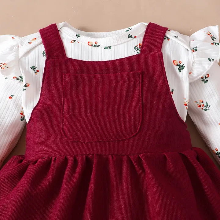 2PCS%20Newborn%20Baby%20Birthday%20Princess%20Dress%20Set%20Long%20Sleeves%20Romper+Red%20Strap%20Skirt%20for%20Infant%20Girl%200-18%20Months%20New%20Year%20Outfits%20-%20Image%204
