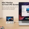 Hagibis 3.5inch IPS Mini Screen AIDA64 Mini PC CPU RAM HDD Data Monitor Display Sub Screen with USB C Hub for Laptop PC MacBook.