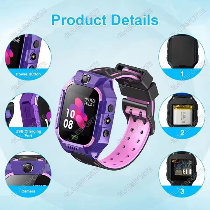 Kids%202G%20Smart%20Watch%20SOS%20%20Location%20Sim%20Card%20Call%20Child%20SmartWatch%20Camera%20Waterproof%20Boys%20Girl%20%20For%20Android%20IOS%202026%20New%20-%20Image%202