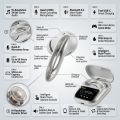 Sports Bluetooth Earbuds with Noise Cancelling, Long Battery TWS Earphones with Ring Style Design for Music & Workout. 