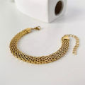 Chic Stainless Steel Bangle Bracelet for Women Occident Metal Texture New Design Gold Color Trendy Jewelry Lady Gift. 