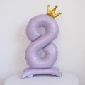 40Inch Light Purple Standing Crown Digital Balloon Foil Number Balloons 0-9 Girls Birthday Party Decor Number Ballons with Crown. 