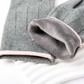 Women Autumn Winter Keep Warm Touch Screen Thin Cashmere Gloves Cycling Drive Fashion Elegant Letter Mark Windproof.
