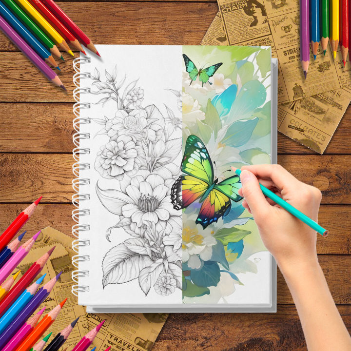 1%20Pc%20Butterfly%20Theme%20%20Coloring%20Book,%20Thick%20Paper%20Quality,%20Warm%20Hearted%20-%20Image%203