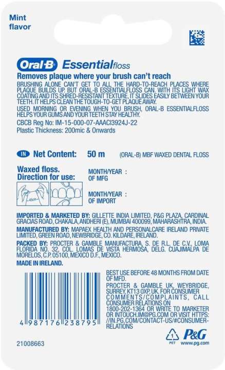 Essential%20Floss%20Waxed%20Dental%20Floss,%2050m%20-%20Image%202