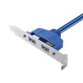Dual USB 3.0 Front Panel Header Adapter - 20-Pin to USB 3.0 Motherboard Bracket Cable for PC.