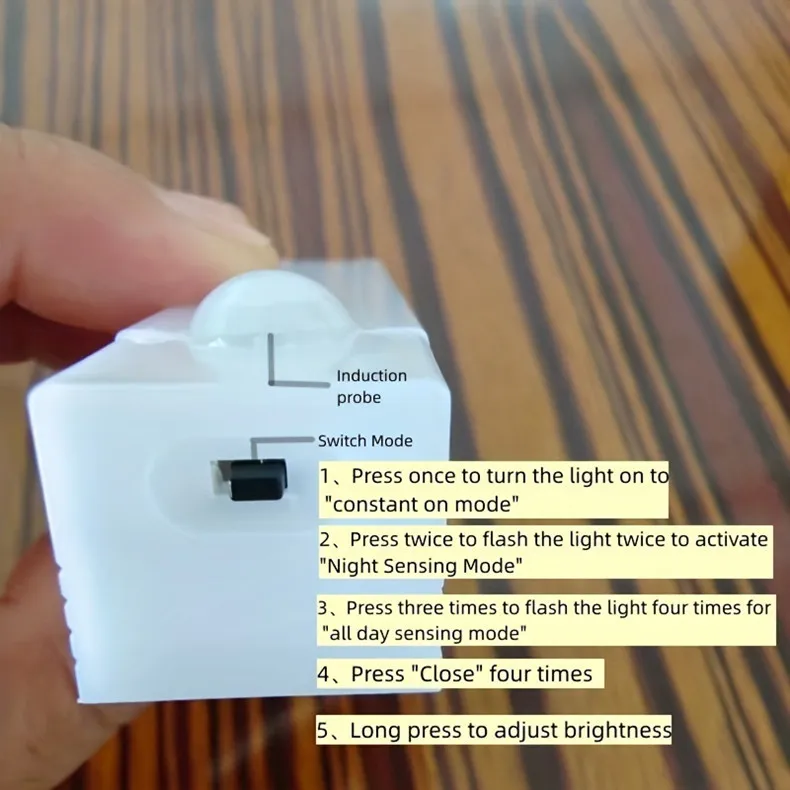 PIR Motion Sensor LED Cabinet Light USB Rechargeable Induction Night ...