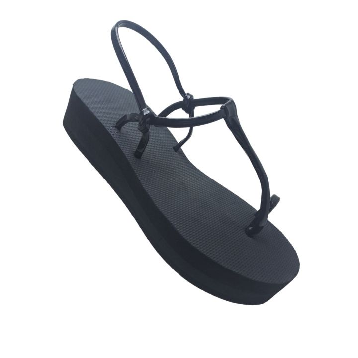 Black Rubber Wedge heel slippers made in sriLanka new arrival