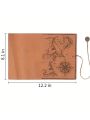 1PC Creative Treasure Map Retro Pencil Case Leather Large Capacity Roll Pencil Bag Embossed Buckle Simple Stationery Box Roll Po. 