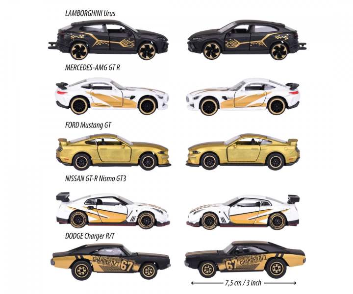 Majorette%20Limited%20Edition%20Licensed%205%20Cars%20Gift%20Pack%20-%20Cars%20with%20suspension%20&%20moving%20parts%20Dodge%20Charger%20Nissan%20GTR%20R35%20Nismo%20Mustang%20GT%20Mercedes%20AMG%20Lamborghini%20Urus%20-%20Image%204