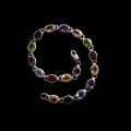 Multi color bracelet, Silver bracelet, 925 sterling silver multi gemstone bracelet. 
