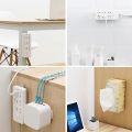 Shelves for wall self Adhesive power strip fixer Punch free Socket Holder, Self-Adhesive Desktop Socket Fixer, Cable Management Punch Free Surge Protector, Desktop Mountable Plug-in Socket Fixer Bracket Stand. 