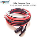 Solar Cable 10mm2/6mm2/4mm2/ 2.5mm2 8/10/12/14AWG Black or Red Solar PVC Insulated Electrical Connector Cables PV Panel Connect. 