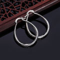 Charms silver color 3CM hoop Earrings for Women fashion party wedding Jewelry fine Christmas Gifts. 