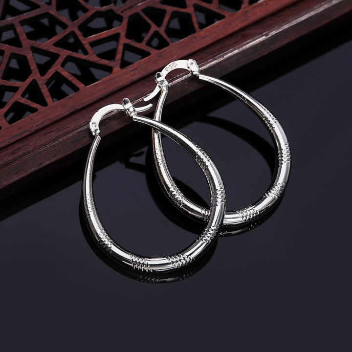 Charms%20silver%20color%203CM%20hoop%20Earrings%20for%20Women%20fashion%20party%20wedding%20Jewelry%20fine%20Christmas%20Gifts%20-%20Image%206