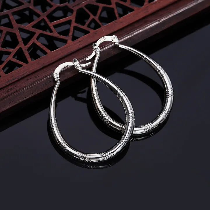Charms%20silver%20color%203CM%20hoop%20Earrings%20for%20Women%20fashion%20party%20wedding%20Jewelry%20fine%20Christmas%20Gifts%20-%20Image%206